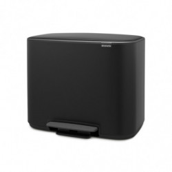 Brabantia Bo Pedal Trash Can 1000224, 3x11 L, Soft-Close, Non-Slip Base, Matte Black