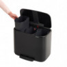 Brabantia Bo Pedal Trash Can 1000224, 3x11 L, Soft-Close, Non-Slip Base, Matte Black