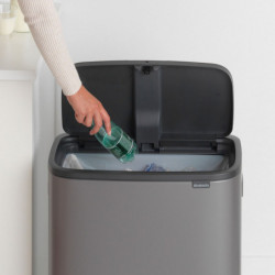 Brabantia Bo Touch 1001276 Trash Can, 60 L, Smooth and Silent Opening, Large Opening, Bronze