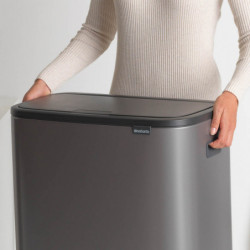 Brabantia Bo Touch 1001276 Trash Can, 60 L, Smooth and Silent Opening, Large Opening, Bronze