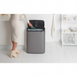 Brabantia Bo Touch 1001276 Trash Can, 60 L, Smooth and Silent Opening, Large Opening, Bronze