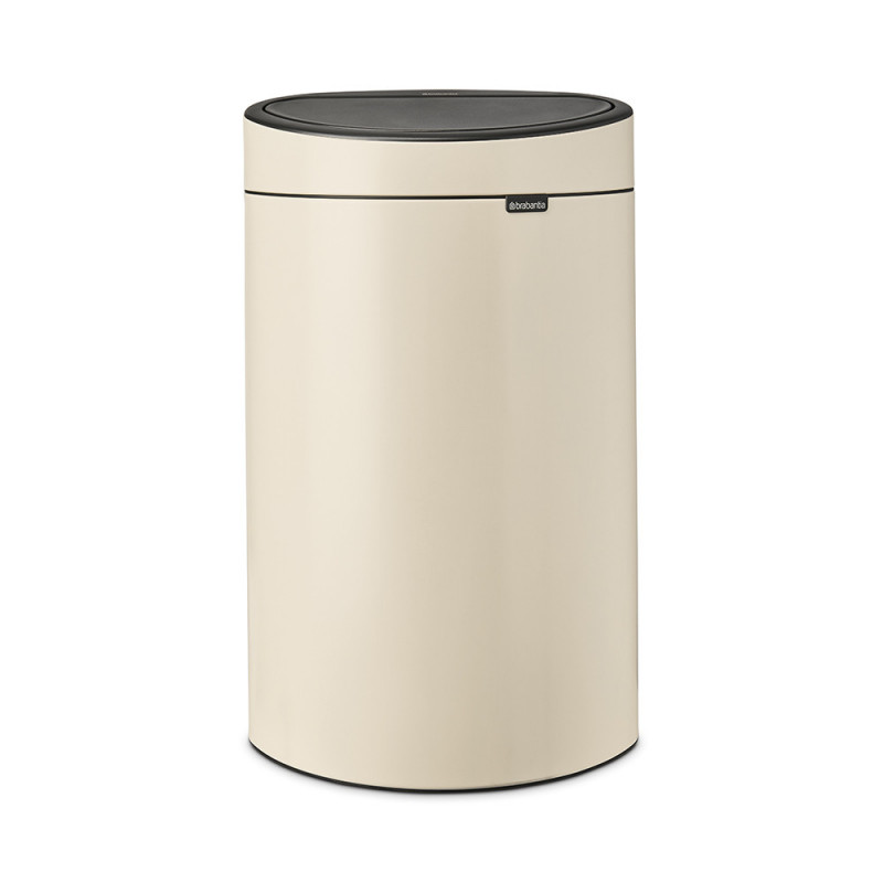Brabantia Touch Bin New 1005543 Trash Can, 40 L, Smooth and Silent Opening, Large Opening, Beige