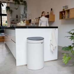 Brabantia Touch Bin New 1005543 Trash Can, 40 L, Smooth and Silent Opening, Large Opening, Beige
