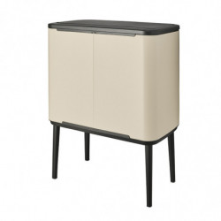 Cos pentru gunoi colectare selectiva Brabantia Bo Touch 1005550, 3x11 L, Deschidere lina si silențioasa, Deschidere mare, Bej