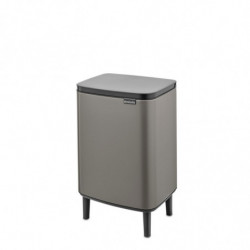 Кош за смет Brabantia Bo Small Hi 1006648, 12 л, Плавно и безшумно отваряне, Сив