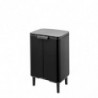 Brabantia Bo Small Hi 1006649 Trash Can, 12 L, Smooth and Silent Opening, Non-Slip Base, Black
