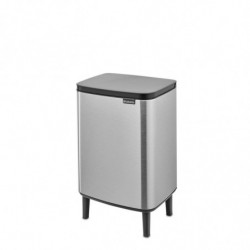 Brabantia Bo Small Hi 1006650 Trash Can, 12 L, Smooth and Quiet Opening, Non-Slip Base, Fingerprint-Resistant, Stainless Steel/Matte