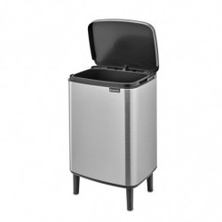 Brabantia Bo Small Hi 1006650 Trash Can, 12 L, Smooth and Quiet Opening, Non-Slip Base, Fingerprint-Resistant, Stainless Steel/Matte