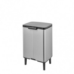 Brabantia Bo Small Hi 1006650 Trash Can, 12 L, Smooth and Quiet Opening, Non-Slip Base, Fingerprint-Resistant, Stainless Steel/Matte