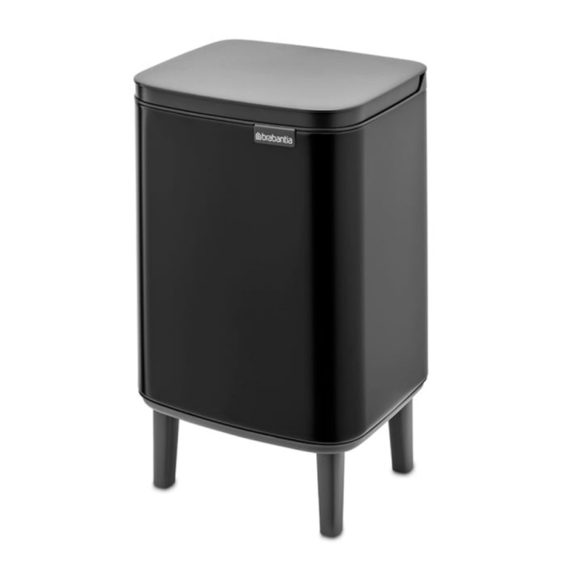 Кош за боклук Brabantia Bo Small Hi 1006645, 7 л, Повдигнат, Плавно и безшумно отваряне, Черен мат