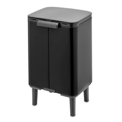 Brabantia Bo Small Hi 1006645 Trash Can, 7 L, Raised Design, Smooth and Quiet Opening, Non-Slip Base, Black