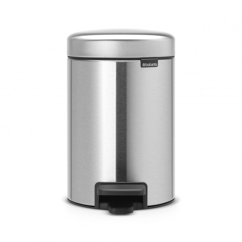 Brabantia NewIcon 649003 Pedal Bin, 3 L, Soft-Close, Non-Slip Base, Fingerprint-Resistant, Stainless Steel/Matte