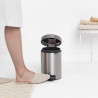 Cos de gunoi cu pedala Brabantia NewIcon 649003, 3 L, Inchidere usoara, Baza antiderapanta, Rezistent la amprente, Inox Mat