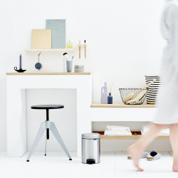 Brabantia NewIcon 649003 Pedal Bin, 3 L, Soft-Close, Non-Slip Base, Fingerprint-Resistant, Stainless Steel/Matte