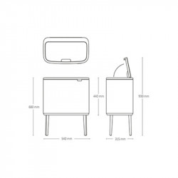 Cos pentru gunoi colectare selectiva Brabantia Bo Touch 1005550, 3x11 L, Deschidere lina si silențioasa, Deschidere mare, Bej