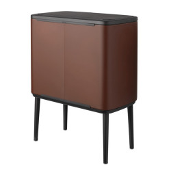 Cos pentru gunoi colectare selectiva Brabantia Bo Touch 1005548, 11+23 L, Deschidere lina si silentioasa, Deschidere mare, Maro