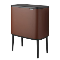 Cos pentru gunoi colectare selectiva Brabantia Bo Touch 1005548, 11+23 L, Deschidere lina si silentioasa, Deschidere mare, Maro