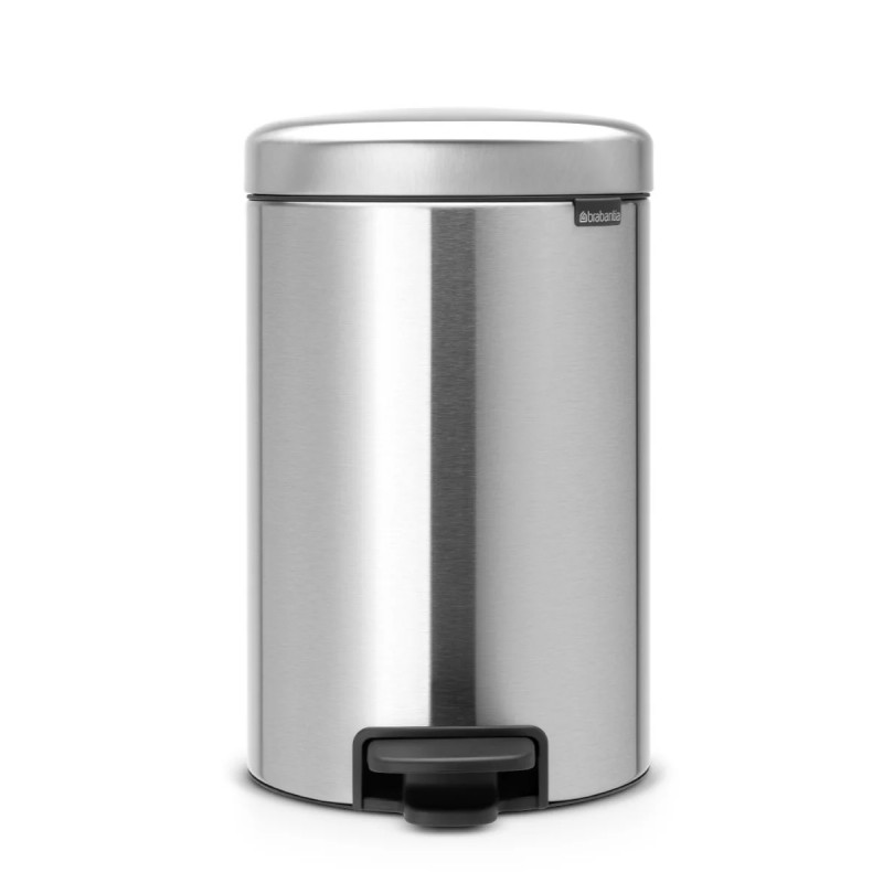 Cos pentru gunoi cu pedala Brabantia NewIcon 649026, 12 L, Inchidere usoara, Baza antiderapanta, Inox mat