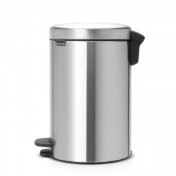 Cos pentru gunoi cu pedala Brabantia NewIcon 649026, 12 L, Inchidere usoara, Baza antiderapanta, Inox mat