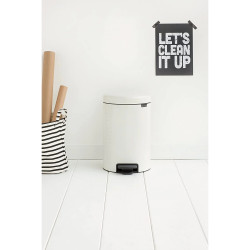 Brabantia NewIcon 649032 Pedal Bin, 12 L, Soft-Close, Non-Slip Base, Metal Inner Bucket, White