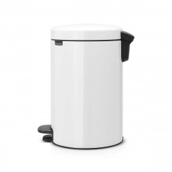 Brabantia NewIcon 649032 Pedal Bin, 12 L, Soft-Close, Non-Slip Base, Metal Inner Bucket, White