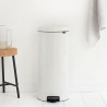 Brabantia NewIcon 649049 Pedal Bin, 30 L, Soft-Close, Non-Slip Base, White