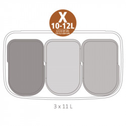 Brabantia Bo Touch 1003216 Trash Can, 3x11 L, Smooth and Silent Opening, Large Opening, Metallic Gold