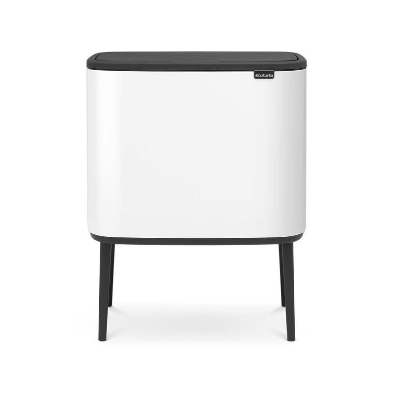 Brabantia Bo Touch 651102 Trash Can, 36 L, Smooth and Silent Opening, Large Opening, White