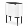 Brabantia Bo Touch 651102 Trash Can, 36 L, Smooth and Silent Opening, Large Opening, White