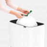 Brabantia Bo Touch 651102 Trash Can, 36 L, Smooth and Silent Opening, Large Opening, White
