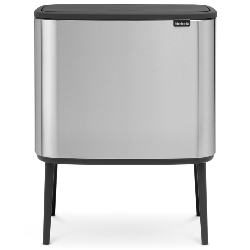 Кош за смет Brabantia Bo Touch 651115, 11/23 л, Леко затваряне, Противоплъзгаща основа, Устойчив на пръстови отпечатъци, Матов Инокс