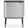 Кош за смет Brabantia Bo Touch 651115, 11/23 л, Леко затваряне, Противоплъзгаща основа, Устойчив на пръстови отпечатъци, Матов Инокс