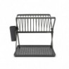 Brabantia SinkSide 1004153 Foldable Dish Rack, Utensil Holder, Rust-Resistant, Dark Gray