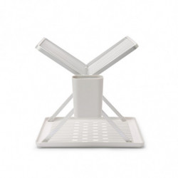 Brabantia SinkSide 1004154 Foldable Dish Rack, Utensil Holder, Rust-Resistant, Light Gray