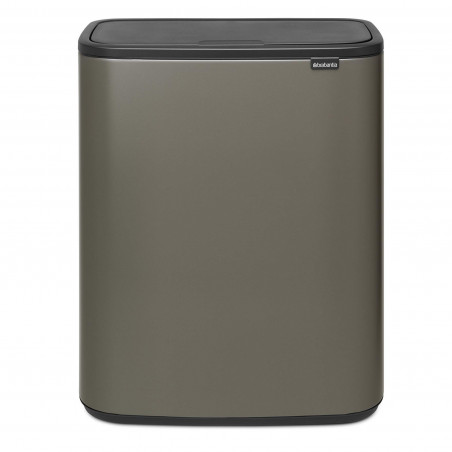 Brabantia Bo Touch 1001276 Trash Can, 60 L, Smooth and Silent Opening, Large Opening, Bronze