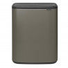 Brabantia Bo Touch 1001276 Trash Can, 60 L, Smooth and Silent Opening, Large Opening, Bronze