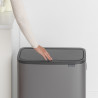 Brabantia Bo Touch 1001276 Trash Can, 60 L, Smooth and Silent Opening, Large Opening, Bronze