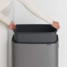 Brabantia Bo Touch 1001276 Trash Can, 60 L, Smooth and Silent Opening, Large Opening, Bronze