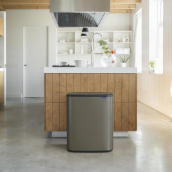 Brabantia Bo Touch 1001276 Trash Can, 60 L, Smooth and Silent Opening, Large Opening, Bronze