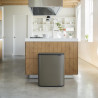 Brabantia Bo Touch 1001276 Trash Can, 60 L, Smooth and Silent Opening, Large Opening, Bronze