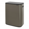 Brabantia Bo Touch 1001276 Trash Can, 60 L, Smooth and Silent Opening, Large Opening, Bronze