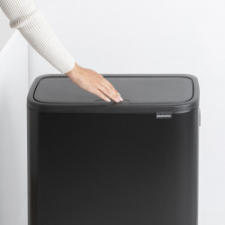 Brabantia Bo Touch Hi 1001260 Trash Can, 60 L, Raised, Smooth and Silent Opening, Matte Black