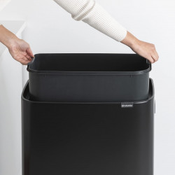 Brabantia Bo Touch Hi 1001260 Trash Can, 60 L, Raised, Smooth and Silent Opening, Matte Black
