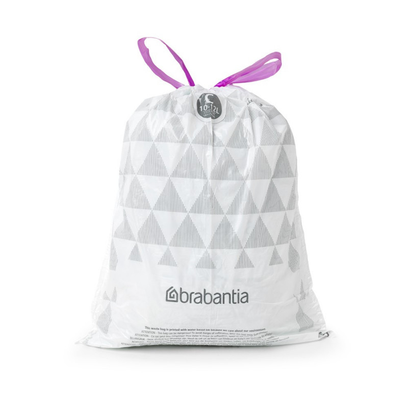 Торба за кош Brabantia размер C, 10-12L, 20 броя, бели