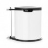 Brabantia Coș încorporabil 647045, 15 L, Deschidere largă, Coș interior din plastic, Alb