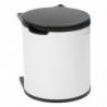Brabantia Built-In Trash Can 647045, 15 L, Wide Opening, Plastic Inner Bin, White