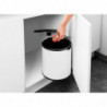 Brabantia Εντοιχιζόμενος κάδος 647045, 15 L, Ευρύ άνοιγμα, Πλαστικός εσωτερικός κάδος, Λευκό