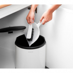 Brabantia Built-In Trash Can 647045, 15 L, Wide Opening, Plastic Inner Bin, White