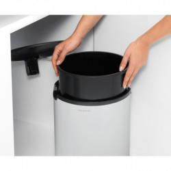 Brabantia Coș încorporabil 647045, 15 L, Deschidere largă, Coș interior din plastic, Alb