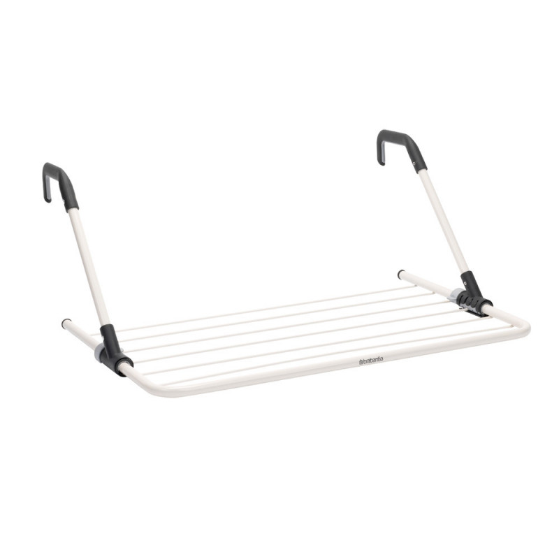 Uscator de rufe suspendat Brabantia 90300177, 4,5 m, Pentru pereti de pana la 11 cm, Brate pliabile, Alb